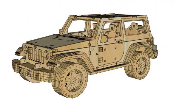 Geländewagen JK  2017 als 3D Großmodell - Zeichnung